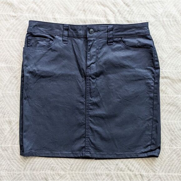 TOMMY Hilfiger Navy Waxed Cotton Mini Skirt Size 6 @c1 - Picture 5 of 15